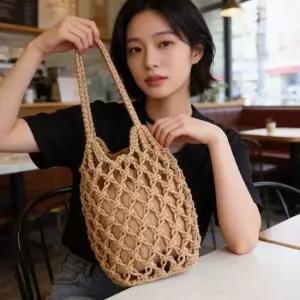 그물 비치백 숄더백 네트백 이중가방 여름 바캉스 휴가 해변 여행용 가방 그물가방