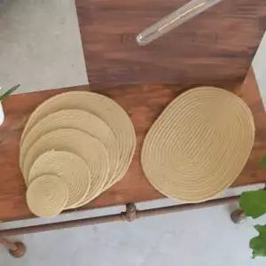 ( )로프코스터 50x35cm 테이블라탄매트 원형라탄매트