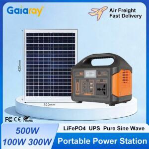 Gaiaray 100W 300W 500W 휴대용 발전소 순수 사인파 태양열 발전기 110V/220V UPS 캠핑 충전 스테이션 보조베터리