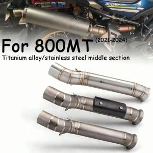 유니버설 오토바이 배기구 모토 티타늄 합금 중간 튜브 링크 파이프 CFMOTO 800MT 800 mt CF800 5A 2021 2022용
