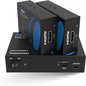OREI 1×2 HDMI 익스텐더 스플리터 Over Ethernet 4K60H 230ft 루프 아웃 POC EDID CAT6 2.0b HDCP 2.2