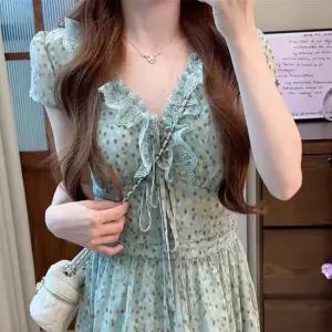 [아리엘스타일] 레이스프릴 도트패턴 로맨틱원피스 지애니원피스