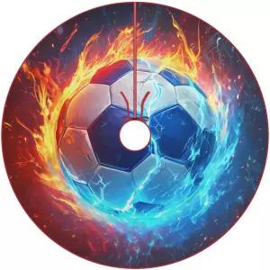 축구 물 불 미식축구 재미있는 크리스마스 트리 스커트 48 매트 집에서 하는 휴일 파티용 장식