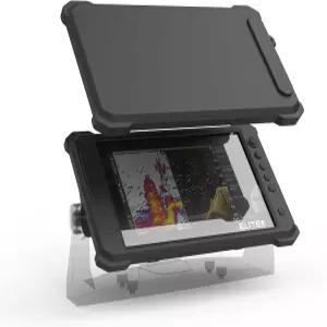 VOMENC 피쉬 파인더 보호용 실리콘 스킨 커버 Lowrance Elite FS 9와 호환 검정색 및 설치 케이스 포함