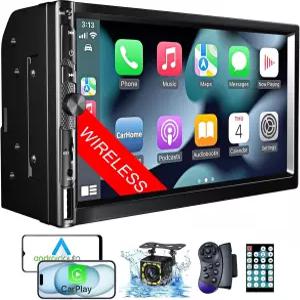CarPlay 및 차량 라디오 수신기가 탑재된 무선 7 더블 디너 테이블 카 스테레오 블루투스 5.1 HD 1024 600