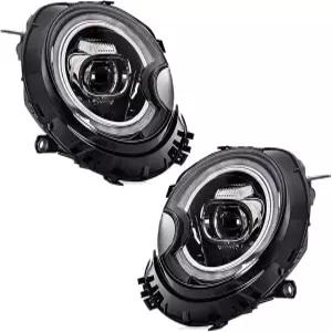 BMW 쿠퍼 R56 R57 R58 R59 2007-2013 및 LED 주행등 어셈블리와 호환되는 엔젤 헤드라이트(좌핸들)