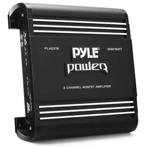 Pyle 2채널 카 스테레오 앰프 - 2000W 고출력 듀얼 브리지 가능 오디오 사운드 자동 소형 스피커 박스