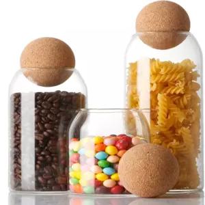 코르크 뚜껑이 있는 유리병 세트 500ML - 식품 보관용 고붕규산 유리 밀폐를 위한 포함