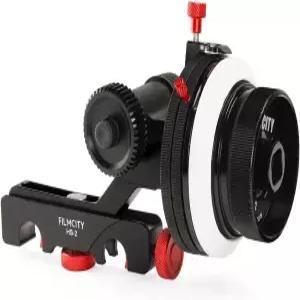 FILMCITY HS-02 카메라 및 숄더 리그용 하드 스톱 팔로우 포커스 15mm 로드 퀵 릴리스 클램프 0.8 피치