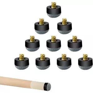 GSE 10개입 12mm/13mm 당구대 팁 소프트/하드 스크류식 큐 불필요 흰색 나일론 페룰 교체용 가죽 액세서리
