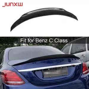 고품질 유광 블랙 카본 리어 스포일러 벤츠 C 클래스 W205 C63 AMG 세단 15-2