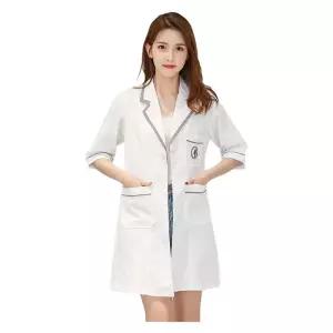 의사가운 약사가운 여름 L 티셔츠 반팔 흰색 유니폼 검정
