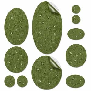 방수 립스톱 폴리에스터 자가접착 수리 패치 올리브 그린