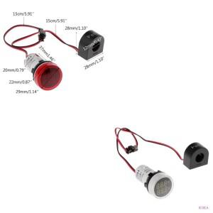 K1KA 디지털 볼트 미터 전류 22mm 라운드 AC 50-500V 0-100A 자동차 부품 전기 내구성 교체 가능