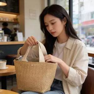 [골드스마일]버킷백 미니 토트백 손가방 여름 가방 비치백 데일리 바캉스 휴가