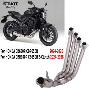 혼다 CB650R CBR650 E 클러치 2024 2025 2026 오토바이 배기 시스템 프론트 미드 링크 파이프 이스케이프 51mm 모토 머플러용 슬립온