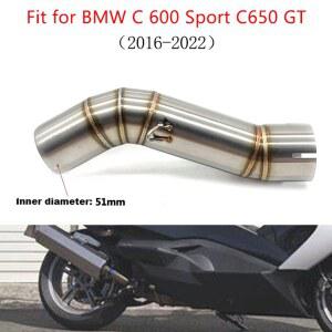 유니버설 오토바이 배기구 중간 연결 파이프 머플러 튜브 삭제형 BMW 호환 C 600 Sport C650 GT C650GT 2016 2022년식 호환