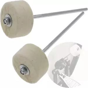 치록 2팩 화이트 펠트 베이스 드럼 페달 비터 180mm 스틸 핸들