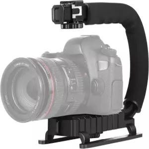 PULUZ 비디오 액션 핸드헬드 안정화기 U/C 형태 핸들 그립 콜드 슈 마운트 포함 모든 카메라 캠코더 및