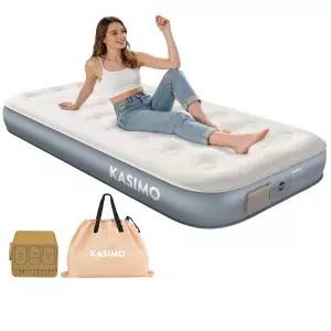 KASIMO 트윈 에어 매트리스 탈착식 펌프 내장 배터리 캠핑용 에어베드