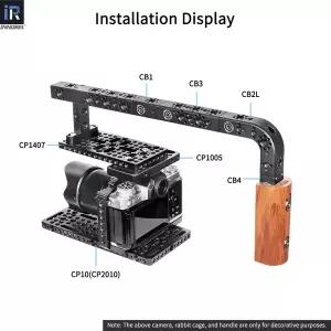 CB4-INNOREL CNC 알루미늄 합금 다기능 ARRI 치즈 핸들카메라 케이지 플레이트용 3/8인치 1/4인치 위치 지