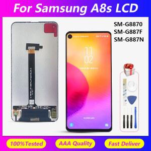 삼성 갤럭시 A8S 스크린 어셈블리 SM G8870 SM G887F SM G887N 디스플레이 스크린 LCD 스크린 내부 및 외부 스크린