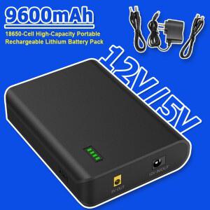 12V 휴대용 보조 배터리 5V 18650 셀 소형 대용량 휴대용 충전식 리튬 배터리