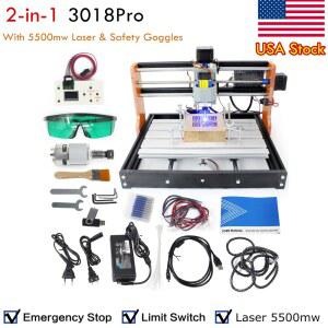 3 축 업그레이드 3018 프로 CNC 루터 키트 제한 스위치 및 비상 정지 3018 프로 DIY 미니 GRBL 제어 USA 재고 있음