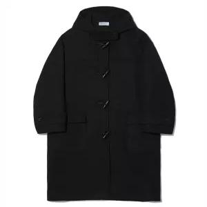 파르티멘토 오버사이즈 멜톤 더플 롱 코트 블랙 Oversize Melton Duffle Long Coat Bl