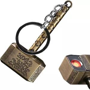 DKLIMA 쿨 메탈 빈티지 라이터 방풍 터치 사이드 슬립 점화 남녀용 충전식 USB 전자 열쇠고리 액세서리