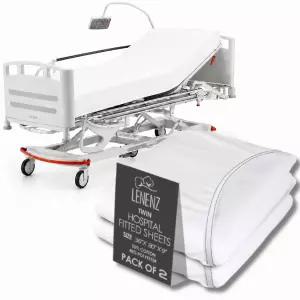 Lenenz 2팩 병원 침대 시트 - 소프트 저지 트윈 피팅 니트 2 36 x80 x9