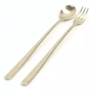 티타늄 티스푼 디저트 포크 커피 롱스푼 과일 포크