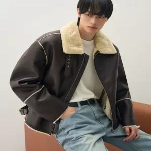 드로우핏 오버사이즈 라인 무스탕 자켓 [BROWN] DFJK2401BR 5543150