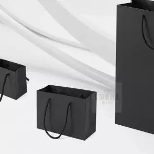디피몰 가로형 종이 쇼핑백 10P세트 19X13CM 블랙 판촉용