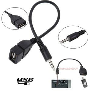 자동차 오디오 케이블 OTG 여성 어댑터 Aux USB MP3 재생 디코더 재생 USB 플래시 드라이브 음악 3.5MM OTG 어댑터 케이블