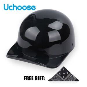 Uchoose DS 야구 모자 헬멧 레트로 헬멧 여름 오토바이 헬멧 빈티지 오픈 페이스 스쿠터 크루저 초퍼 갱스터