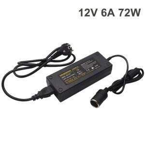 자동차 전원 어댑터 담배 라이터 변환기 전원 변환 AC에서 DC 110V/ 220V에서 12V 6A 전원 어댑터 공급 라이터