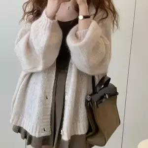 니트롱 오픈 롱가디건 여자가디건 아우터 숄 루즈 롱