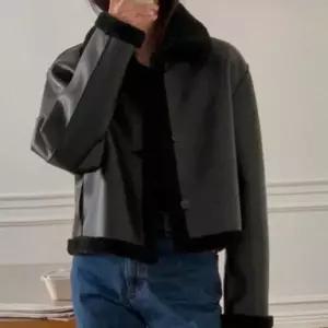 HL 점퍼 여성 양모 레더 리버시블 아우터 재킷 자켓