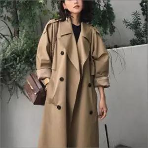여성 루즈핏 트렌치코트 롱코트 봄 가을 베이직 롱자켓