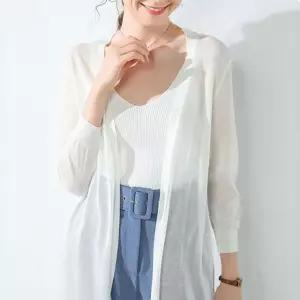 여성 7컬러 데일리 슬림 루즈핏 시스루 롱가디건
