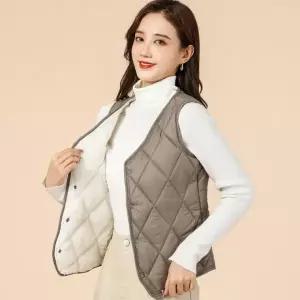 조끼 여성용 캠핑 등산 베스트 경량 브이넥 솜패딩