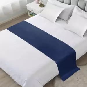 Cal King 사이즈 침대용 DecorLove 네이비 블루 러너 풋 오브 모던 장식 팜 퓨어 소파 던지기 침구 스카프