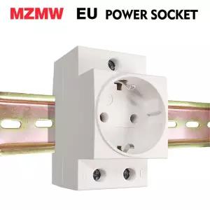 EU 35mm 모듈형 DIN 레일 전원 소켓 플러그 10A 16A 250V AC 산업용 범용 어댑터 CE