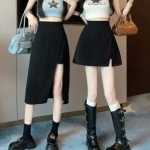 언밸런스 치마 스커트 반바지 롱 팬츠 슬림핏 미니 밴딩 캐주얼 바지