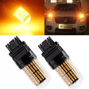 2X 황색 T25 3157 LED Canbus 3014 144SMD 오류 자동차 브레이크 라이트 하이퍼 없음