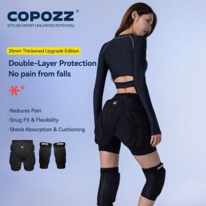 COPOZZ 스키 보호 장비 세트 여성 남성 ESA 스폰지 두꺼운 충격 방지 스케이트 보드 성인 신상 스포츠 무릎 엉덩이 패드