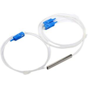 10 개/몫 분배기 1X2 PLC SC/UPC 광섬유 단일 모드 0.9mm G657A1 LSZH 1m PVC FTTH 광섬유 분배기