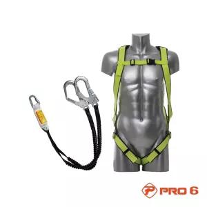 PRO6 전체식안전벨트 산업용 TA-021(A) 더블엘라 형광