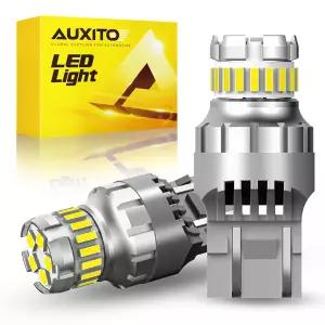 AUXITO 2Pcs T20 LED 7443 W215W 7440 W21W LED 전구 6500K 흰색 자동차 주차 위치 빛 DRL 주간 러닝 램프